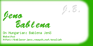 jeno bablena business card