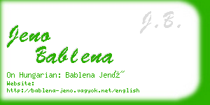 jeno bablena business card